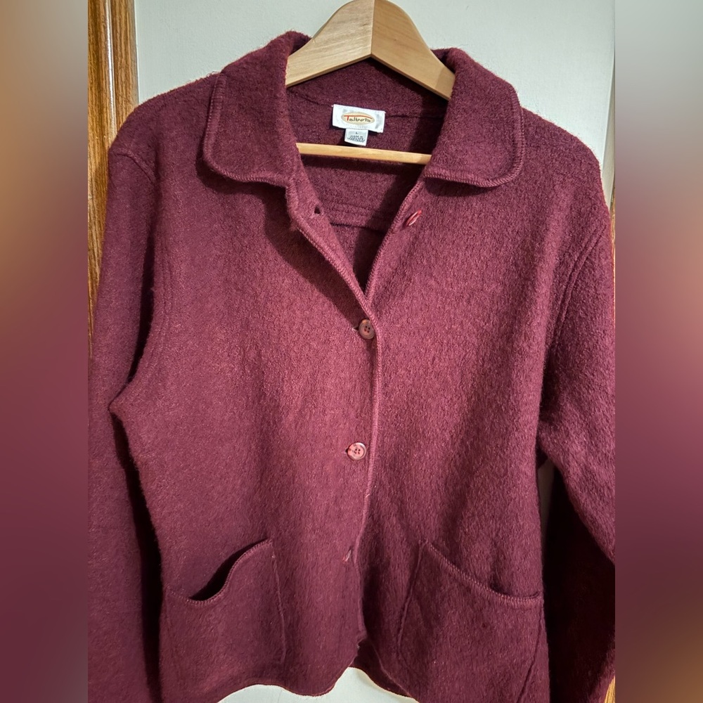 Talbots Burgundy Cardigan Sweater